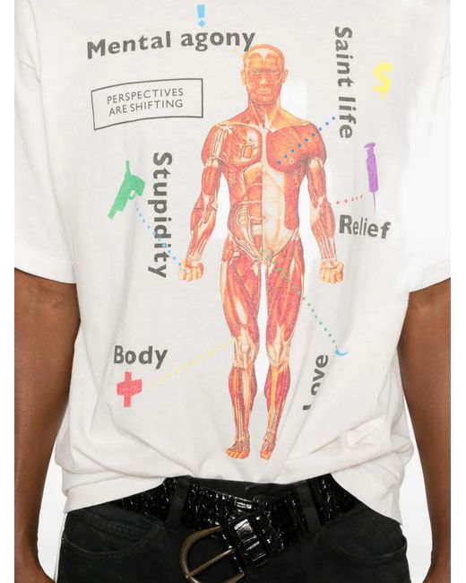 SAINT Mxxxxxx White Graphic-Print T-Shirt for men