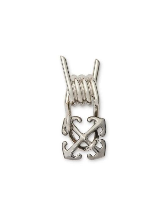 Off-White c/o Virgil Abloh White Barbed Wire Single Earring for men