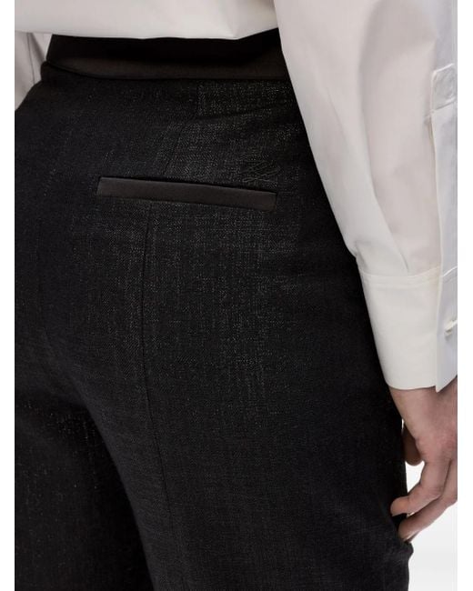 Karl Lagerfeld Black Textured Tailored Trousers