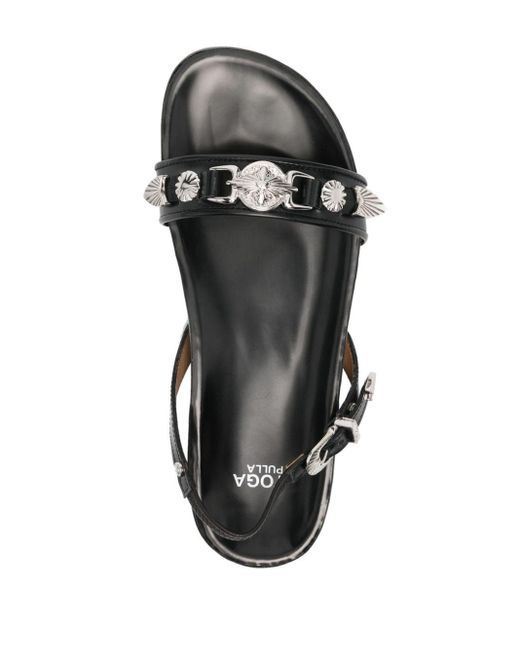 Toga Black Stud-embellished Leather Sandals