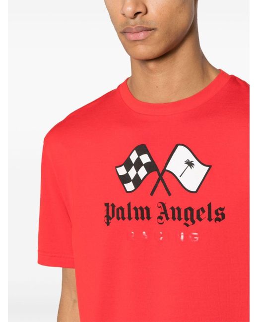 Palm Angels T-Shirt mit Logo-Print in Red für Herren