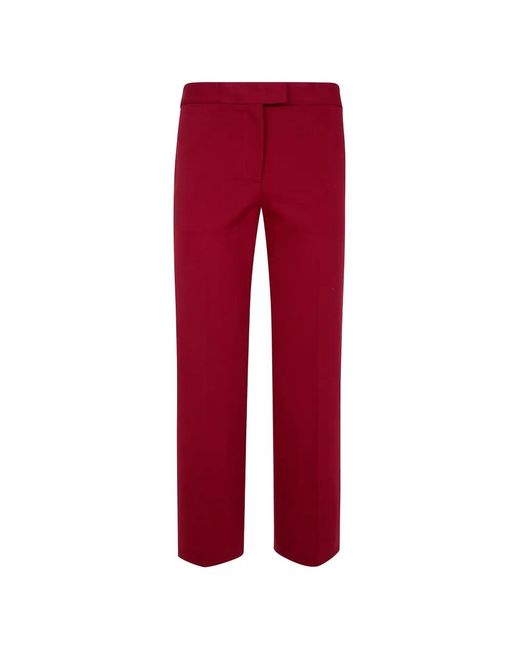 Liviana Conti Red Pressed-Crease Straight-Leg Trousers