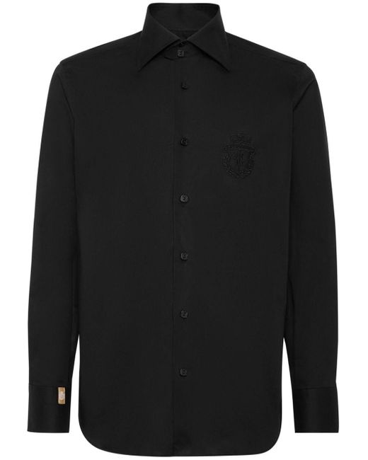 T-shirt en coton stretch à logo brodé Billionaire pour homme en coloris Black