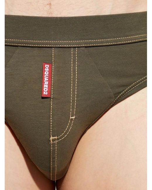 DSquared² Brown Five Pockets Topstitch Briefs for men