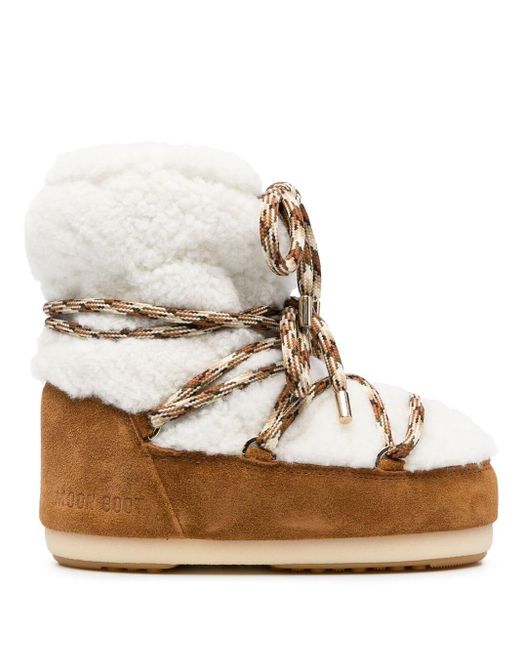 Moon Boot Brown Icon Shearling-Stiefel