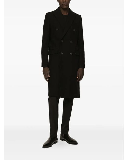 Dolce & Gabbana Black Double-Breasted Coat for men