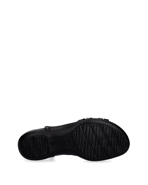 Ecco Black Sandales En Cuir Flash À Brides