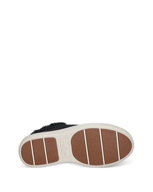 Alexander Smith Black London Faux Fur-Trim Sneakers