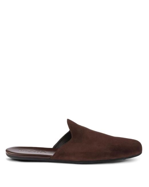 Prada Brown Suede Mules for men