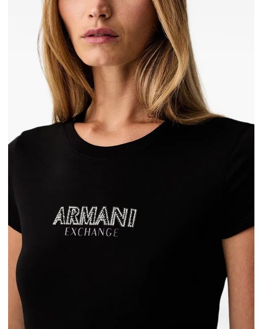 ARMANI EXCHANGE Black Cotton T-Shirt
