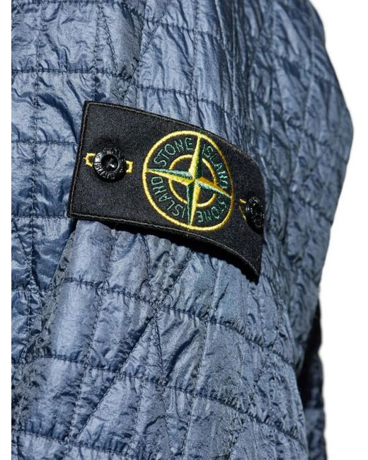 Stone Island Blue 4100023 Quilted Logo-Patch Jacket for men