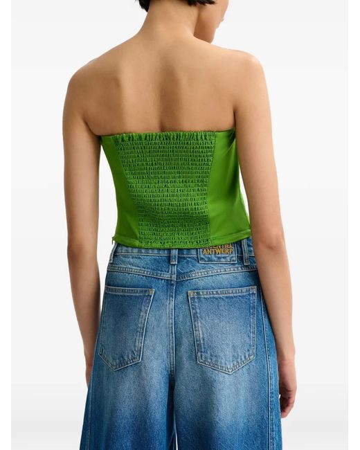 Essentiel Antwerp Green Smocked-Back Tube Top