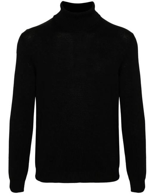 Roberto Collina Black Merino Sweater for men