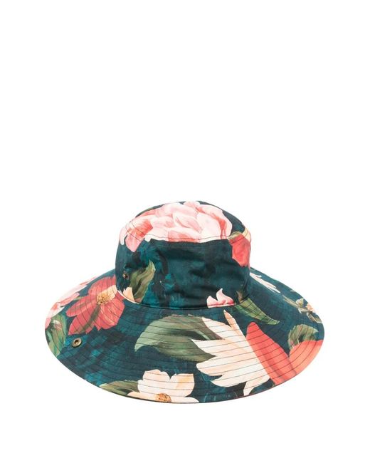 Barbour Green X Farm Rio Floral-Print Sun Hat