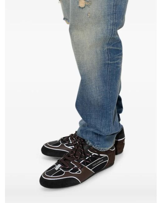 Dolce & Gabbana Black Ginnica Panelled Mesh Sneakers for men