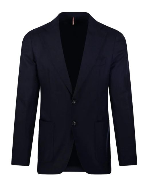 Santaniello Blue Two-Button Patch-Pocket Blazer for men