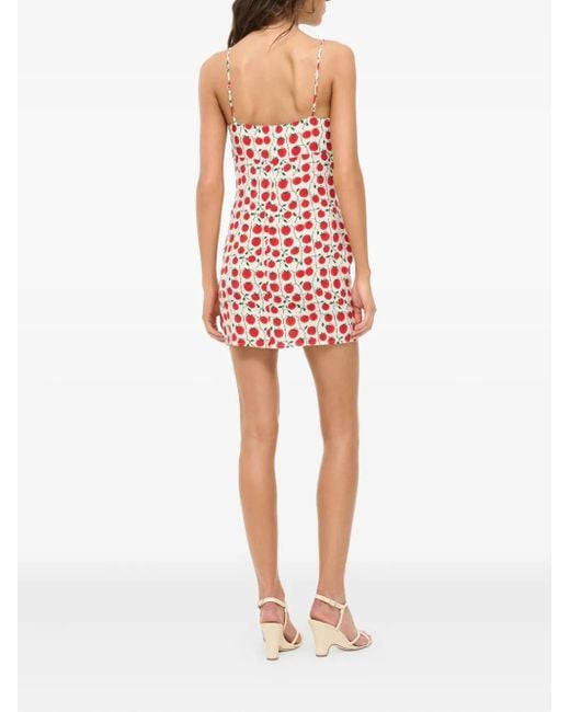 Staud Remington Tomato-print Slip Dress Red