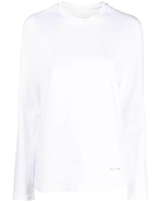 Jil Sander Long-sleeve Cotton T-shirt in White | Lyst UK