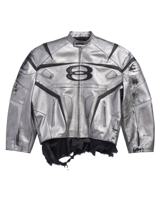 Balenciaga Gray Unity Sports Icon Racer Jacket for men