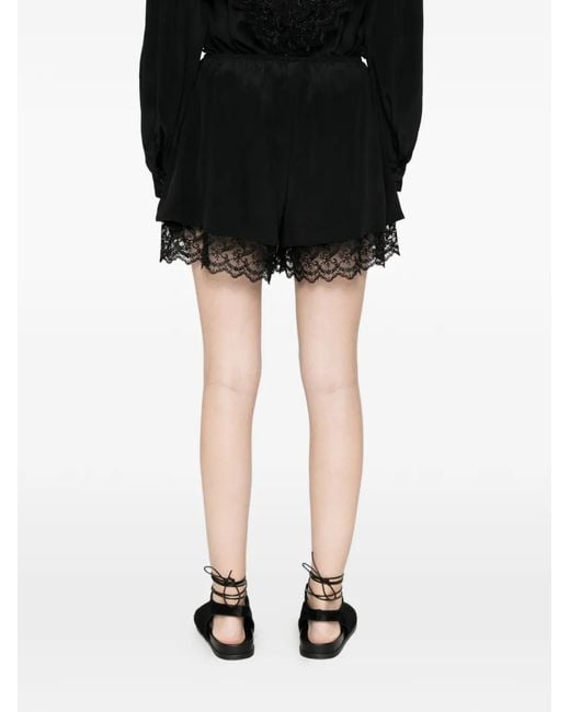 Simone Rocha Black Lace-Trim Mini Shorts