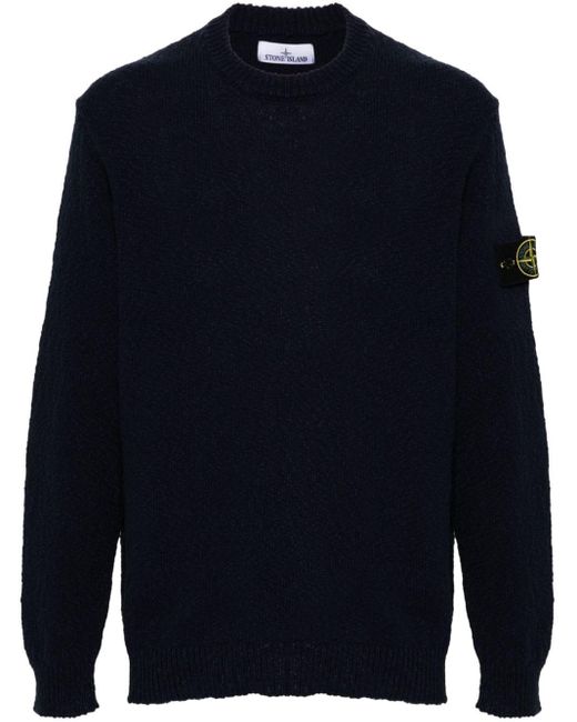 Stone Island Blue Compass-badge Knitted Jumper for men