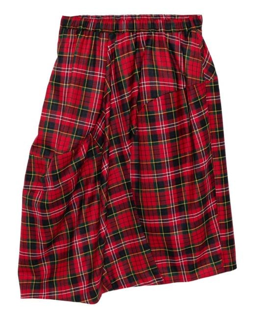 Comme des Garçons Red Plaid Skirt