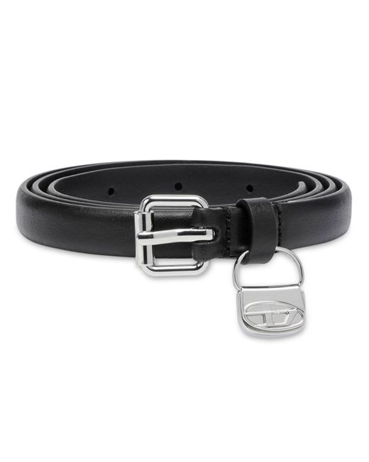 DIESEL Black B-charm Leather Belt