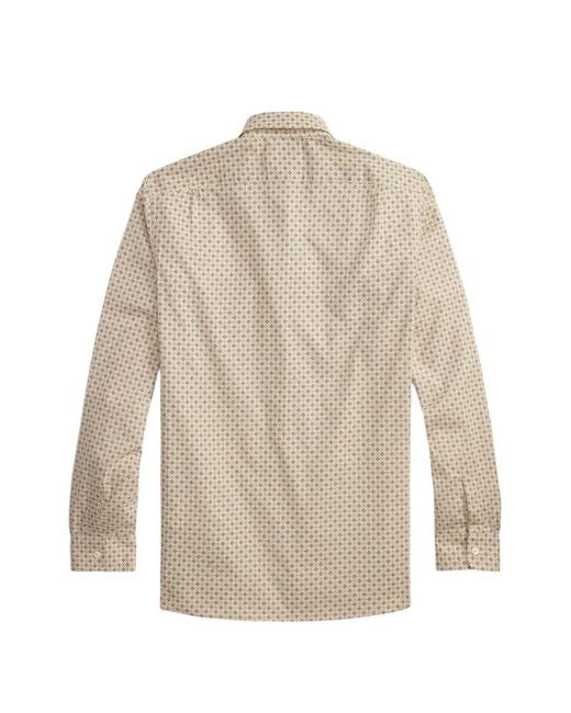 RRL White Geometric-Print Button-Down Shirt for men