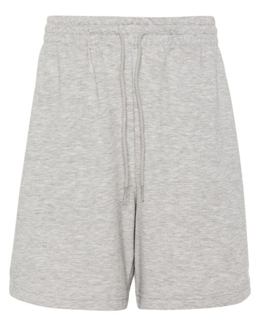 New Balance Gray Logo-embroidered Mélange Track Shorts for men