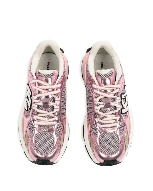 Karl Lagerfeld Sneakers Met Logo-Applicatie in het Pink
