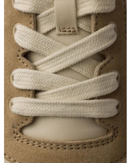 Prada Brown Downtown Re-Nylon And Suede Sneakers for men