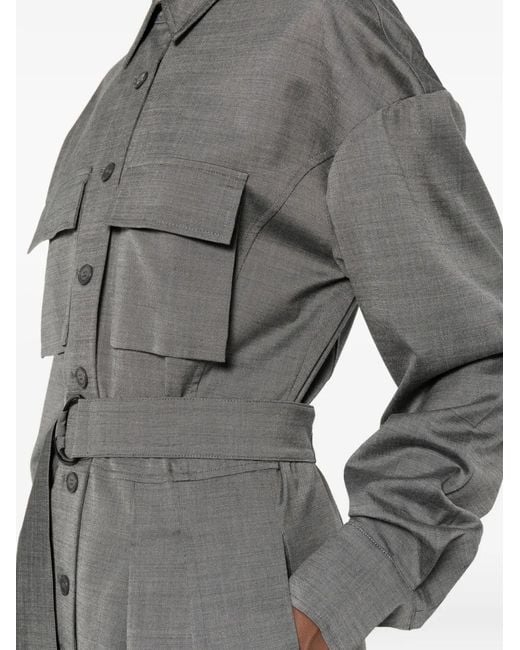 Frankie Shop Gray Linda Flap-Pocket Jumpsuit