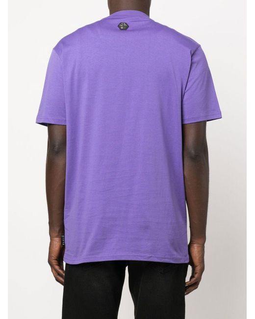 Philipp Plein T-shirt Met Logo in het Purple voor heren