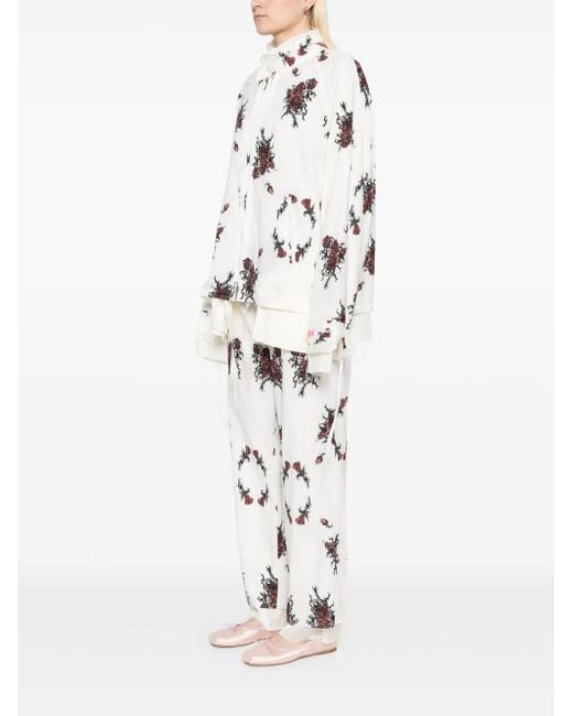 Midorikawa White Raw Edge Blouse