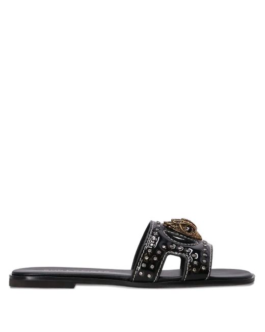 Kurt Geiger Black Eagle-Charm Cut-Out Sandals