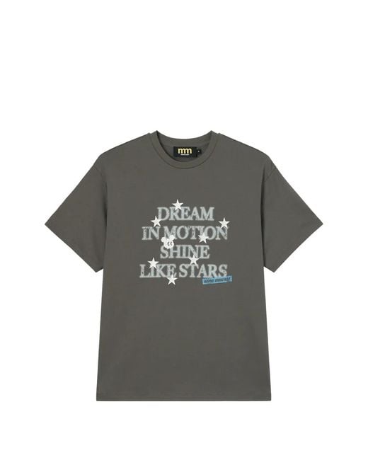 Mini Cream Gray Star-Motif T-Shirt