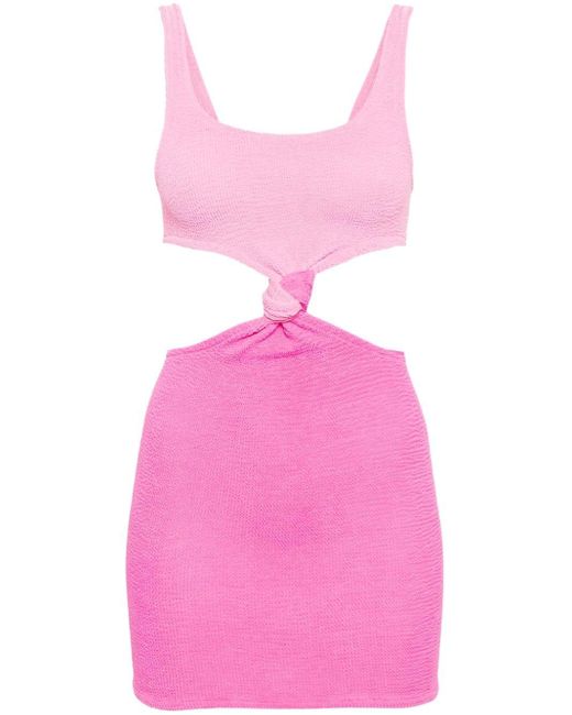 Mc2 Saint Barth Pink Kim Crinkled Mini Dress