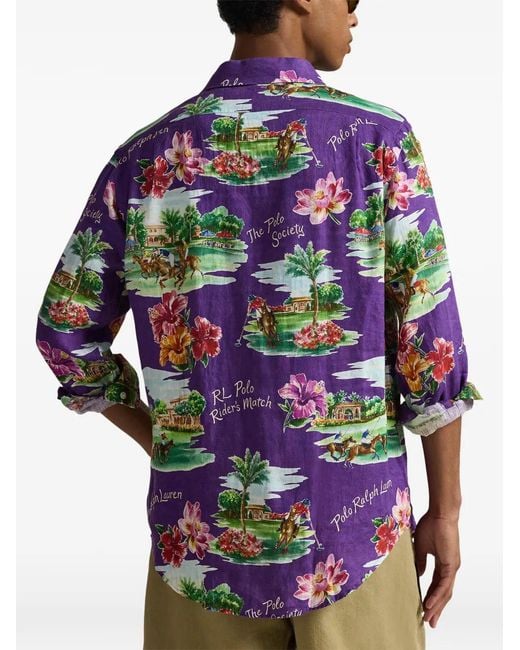 Polo Ralph Lauren White Floral-Print Shirt for men