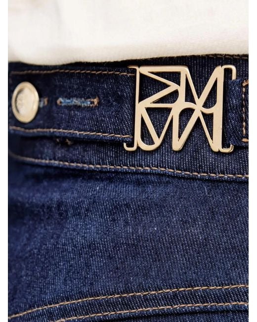 Mos Mosh Blue Mmverone Contrast-Stitch Wide-Leg Jeans