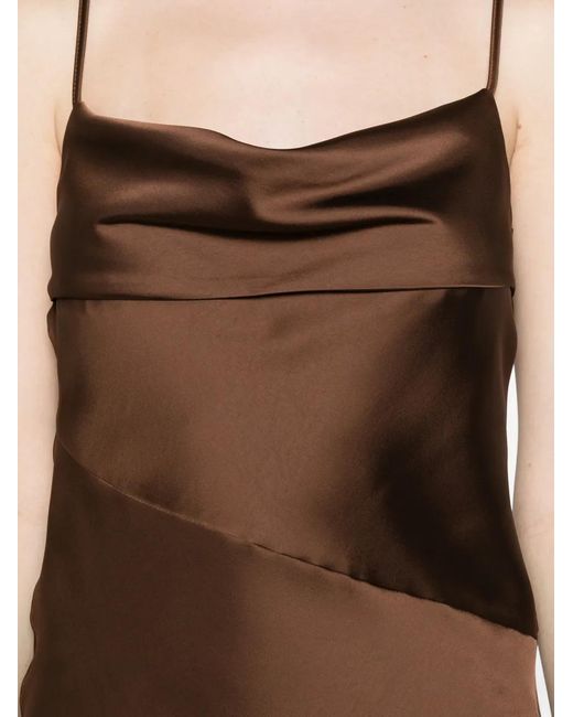 Imperial Brown Draped Blouse