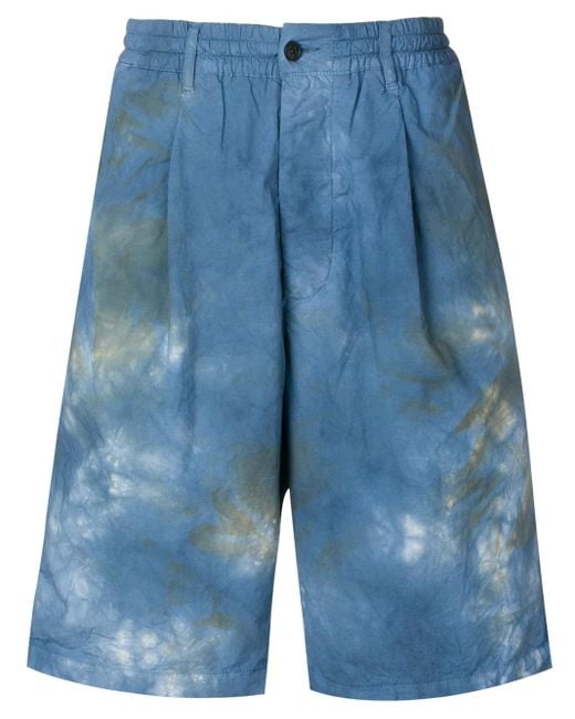 Paura Bermudas Mit Batikmuster in Blue für Herren