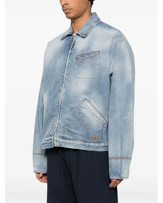 MSGM Blue Denim Jacket for men