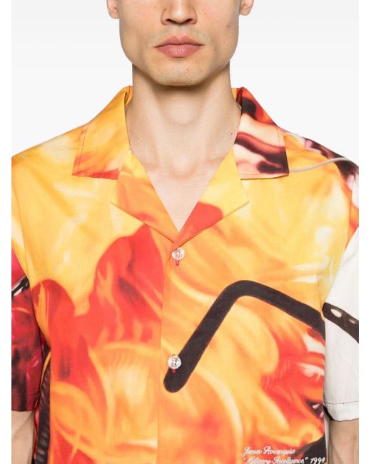 Camisa James Rosenquist con estampado de grafiti Advisory Board Crystals de hombre de color Orange