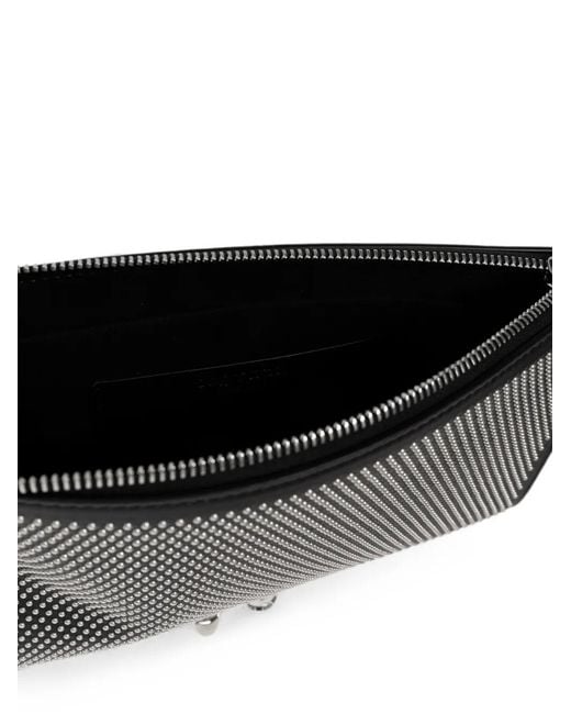 McQueen Black Knuckle Studded Clutch Bag