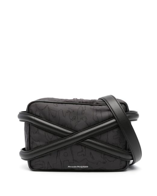 Alexander McQueen Black The Harness Zipped Camera Bag for men