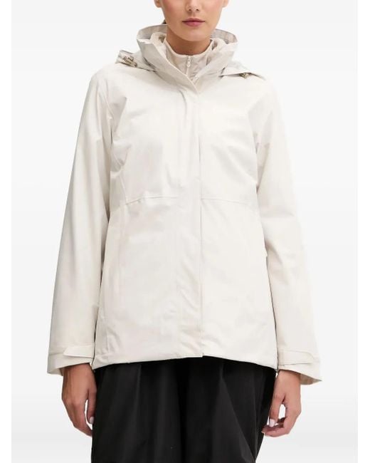 Jack Wolfskin White Rotwand Hooded Zip-Fastening Performance Jacket