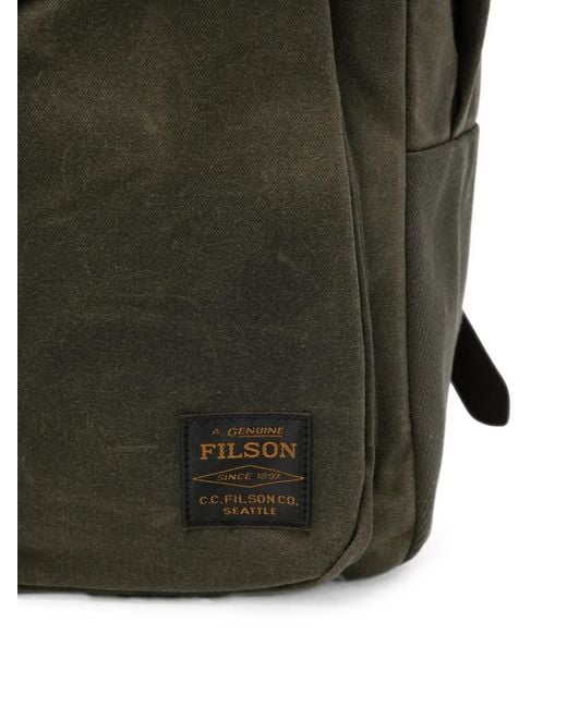 Filson Green Logo-Patch Cotton Backpack for men
