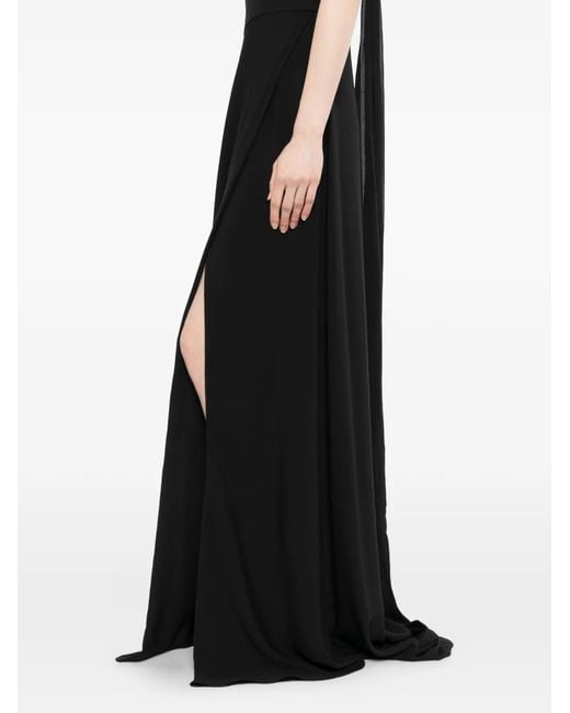 Elie Saab Black Silk Maxi Dress