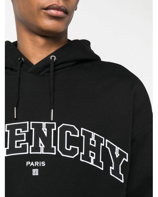Sudadera con capucha y logo bordado Givenchy de hombre de color Black