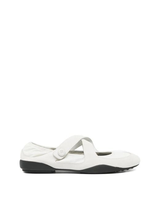 Tory Burch White Romy Sport Mary Jane Flats